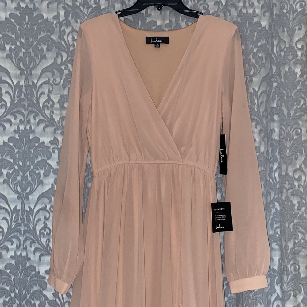 Lulus Wondrous water lilies blush pink maxi dress